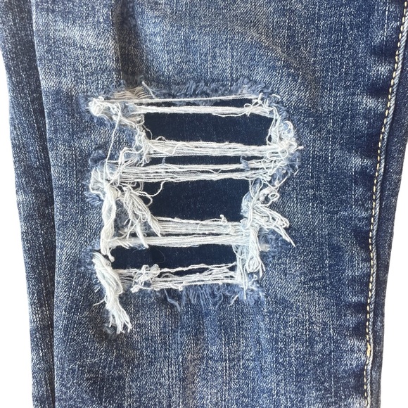 American Eagle AE Next Level Distressed Patched Curvy Super High Rise Jegging - Picture 3 of 8